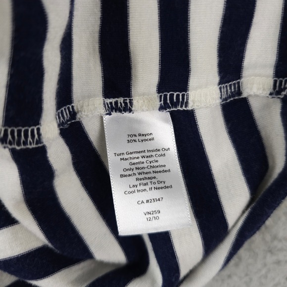 Talbots Shirt Womens P Blue White Striped Peplum Pleated Sleeveless Tank Top - Picture 4 of 9
